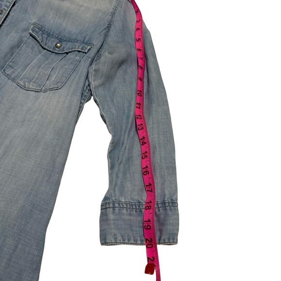 H&M Denim Chambray Midi Button Down Shirt Dress size 12 - Picture 8 of 11
